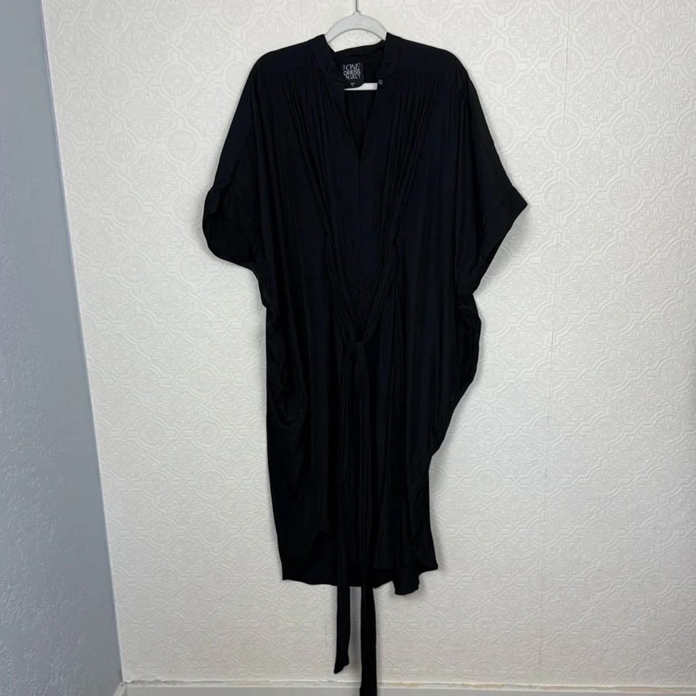 Ever By X The One Dress Project Multiwear Shirt Midi Belted Black Resort Flowy - Picture 8 of 15